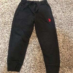 Black with red polo logo joggers